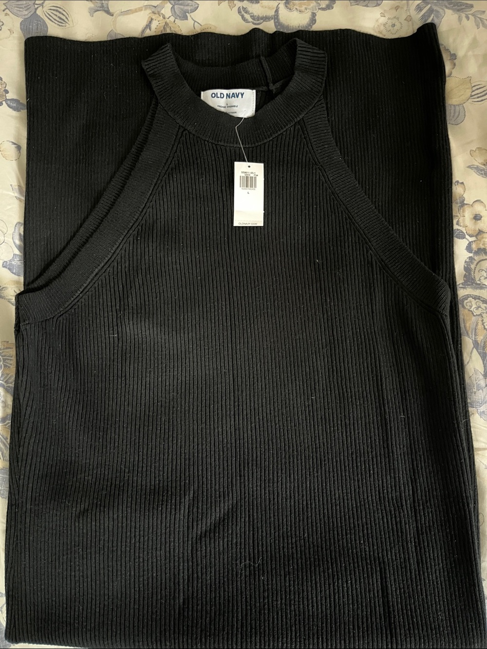 Old Navy Black Ribbed Halter Tank Dress
